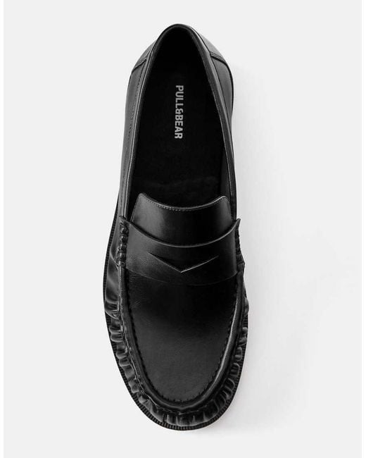 Pull&Bear White Ruched Loafers for men