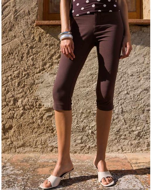 Stradivarius Brown Bengaline Capris