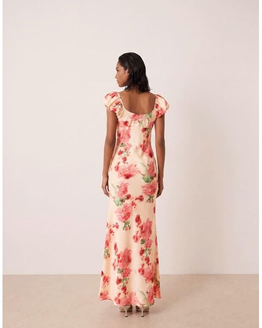 ASOS Pink Ruffle Sleeve Double Layer Shift Dress