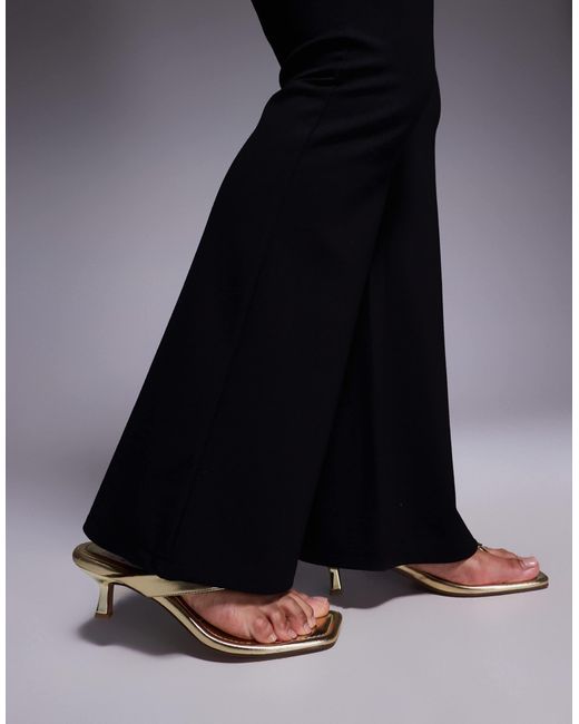 ASOS Blue Asos Design Curve Premium Ponte Flare Trouser With Tailored Waistband