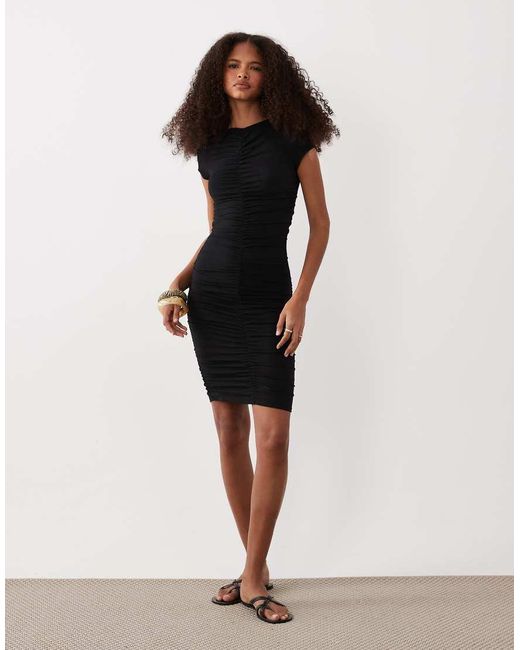 ASOS Black Scrunch Front Mini Dress
