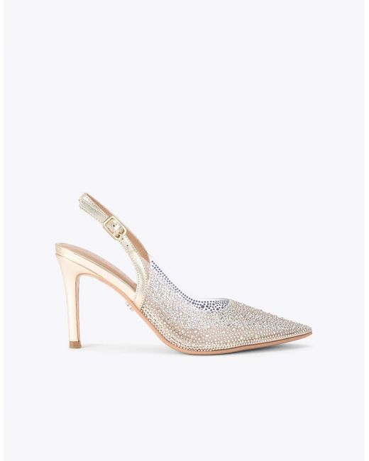 Carvela Kurt Geiger White Positano Vinyl Sling Back Heeled Shoes