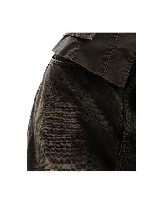 X015 - jeans baggy a vita molto bassa lavaggio a olio di Collusion in White