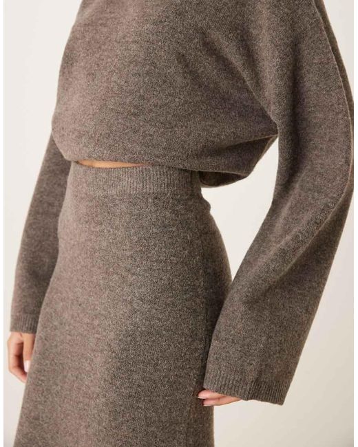 ASOS Gebreide Maxirok in het Natural