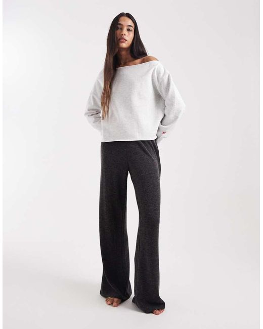 Cotton On White Off The Shoulder Fleece Jumper