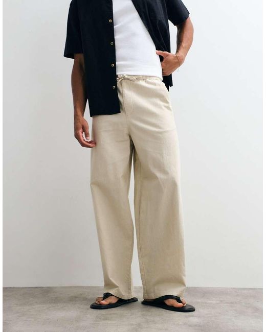 Only & Sons Multicolor Wide Fit Trouser With Linen for men