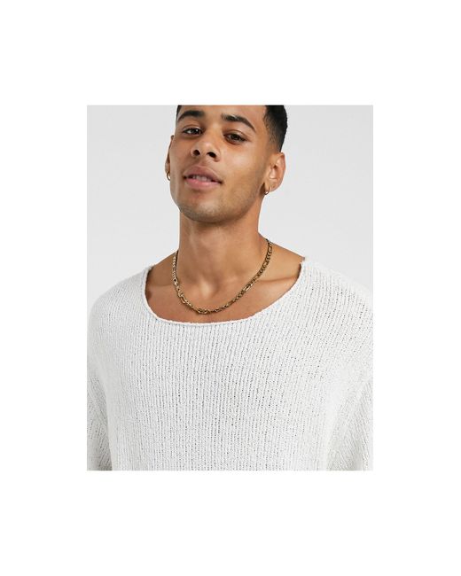 ASOS Oversized Textured Jumper in White 