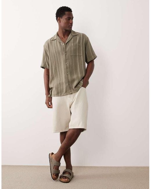 Jack & Jones Natural Striped Short Sleeve Shirt for men