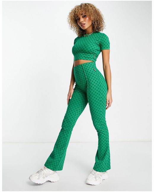 Fila Flare-broek Met Retro Print in het Green