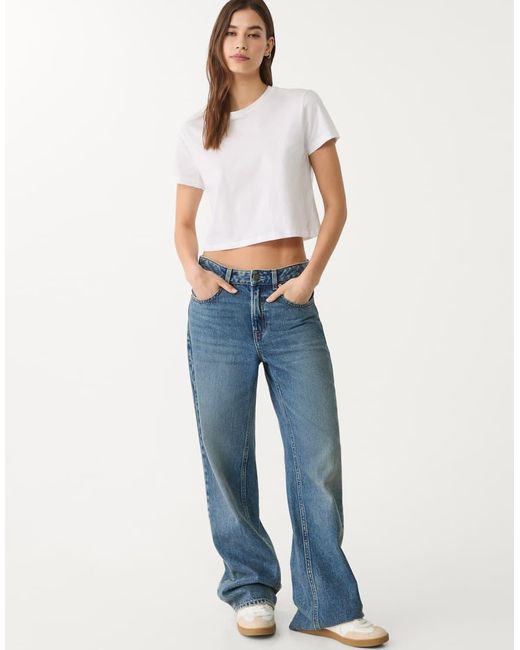 Stradivarius Set Van 2 Cropped Top Met Korte Mouwen in het Blue