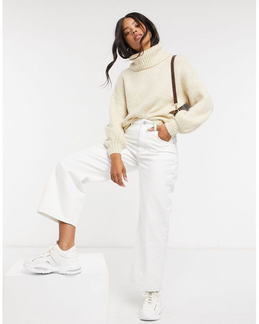 Cotton On Roll Neck Knitted Jumper in White | Lyst UK