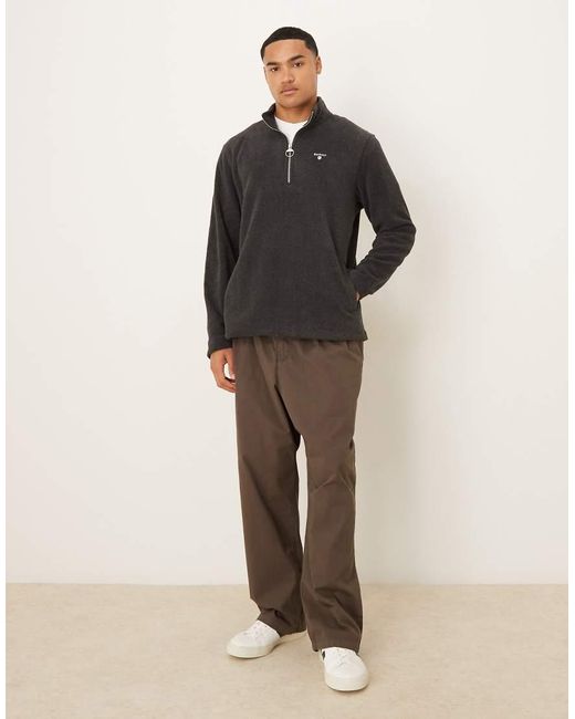 Barbour Gray Essentials Half Zip Fleece for men