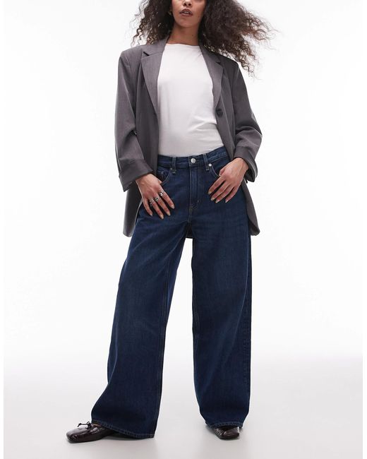 Cloud - jean baggy ample à taille basse - foncé épuré ARKET en coloris Blue