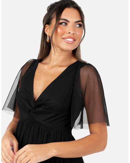 ANAYA Black Twist Detail Maxi Dress