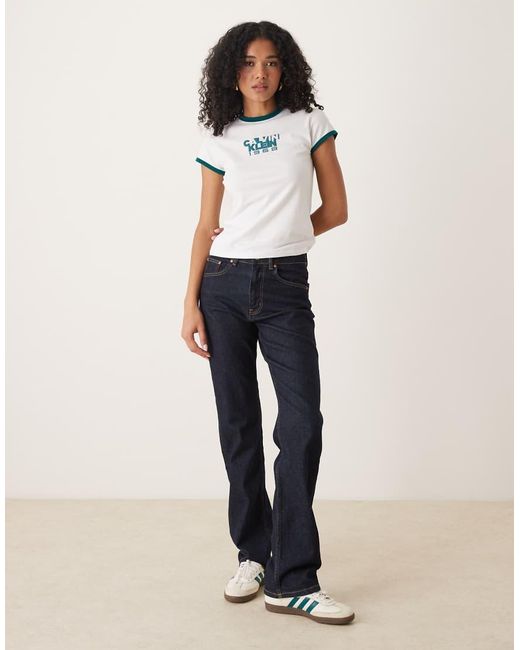 Calvin Klein White Calvin Klein 1968 Graphic Ringer T-shirt With Contrast Hem