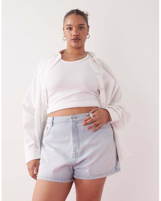 Collusion Pink Plus Denim Loose Shorts