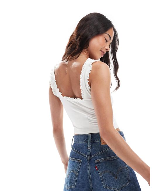 Miss Selfridge White Hook And Eye Detail Corset Top
