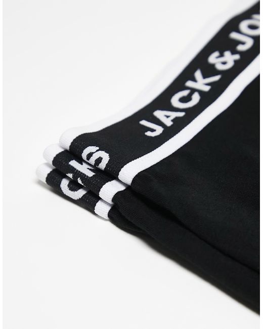 Jack & Jones Black 3 Pack Long Trunks for men