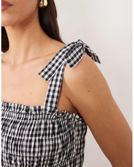 esmé studios Gray Esmee Shirred Tie Strap Maxi Beach Dress
