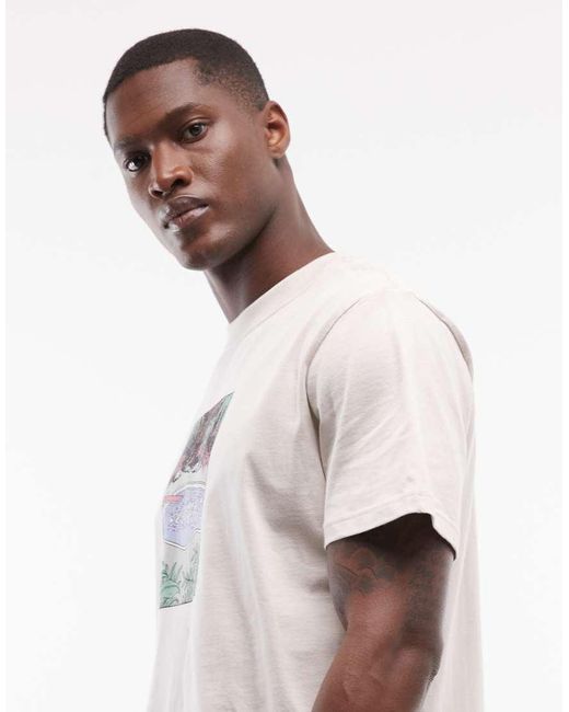 Element White Poolside Chest Graphic T-shirt for men