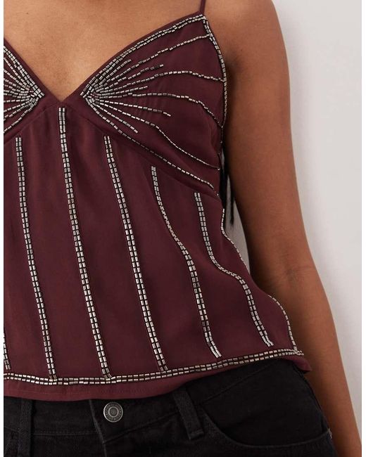 Abercrombie & Fitch Red Beaded Cami