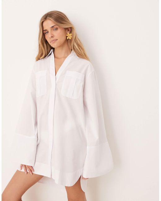 ASOS Natural – mini-hemdkleid