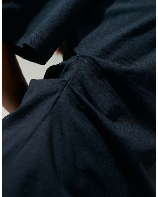 ASOS Black Corset Waist T-shirt