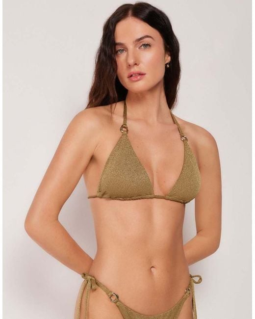 Calzedonia Natural Triangle Bikini Top Sophisticated Shine