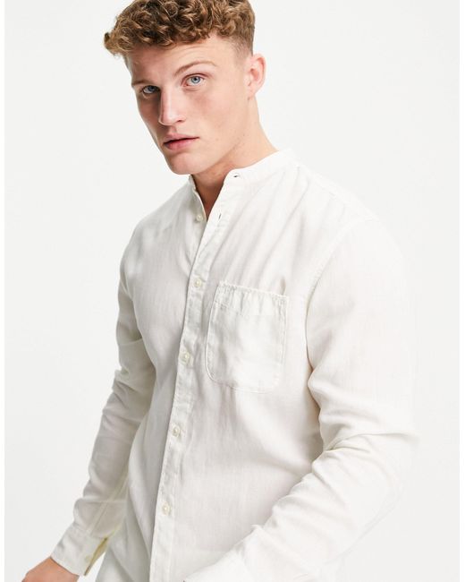 Chemise A Manches Longues Coupe Slim Pastel Selected Pour Homme En Coloris Blanc Lyst
