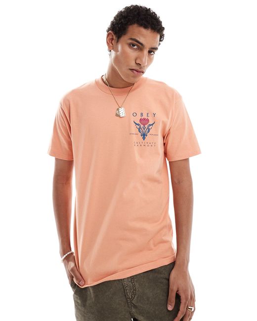 Obey Pink Cultivate Harmony Graphic T-shirt