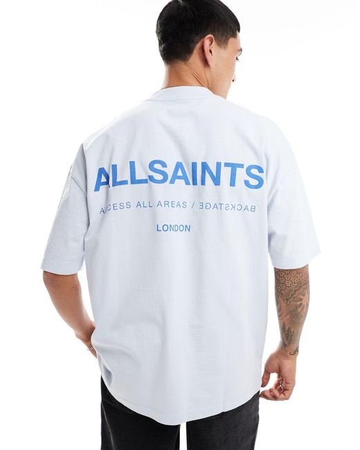 AllSaints Blue Access Underground Oversized T-shirt for men