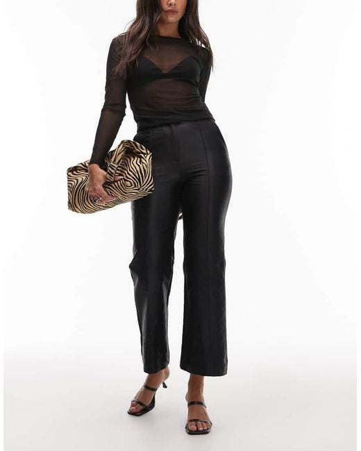 & Other Stories Black Satin Cropped Flare Trousers