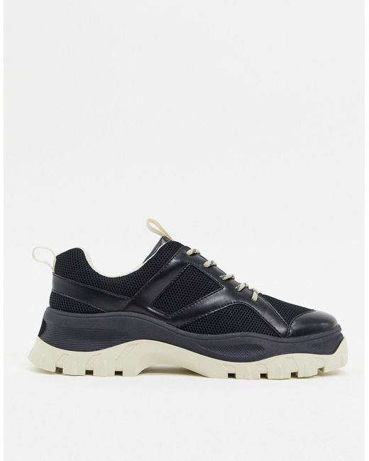 contrast chunky sole trainers