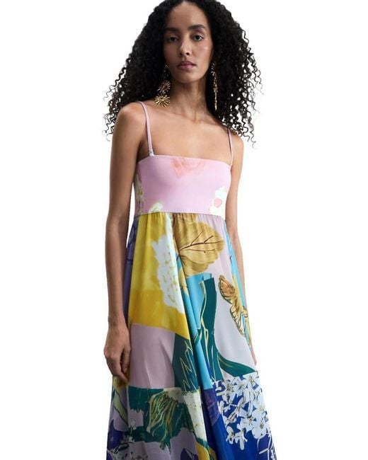 Desigual Blue Printed Maxi Dress