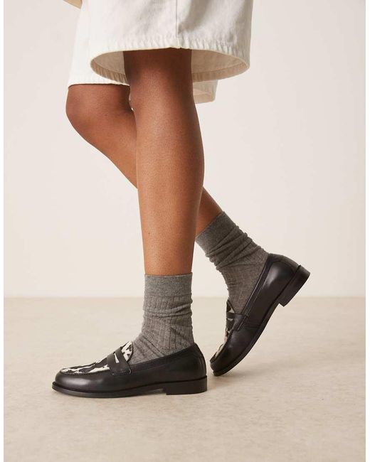 Walk London Natural Rhea Saddle Loafer