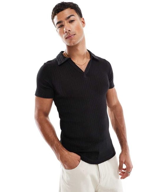 Jack & Jones Muscle Fit Polo in het Black voor heren