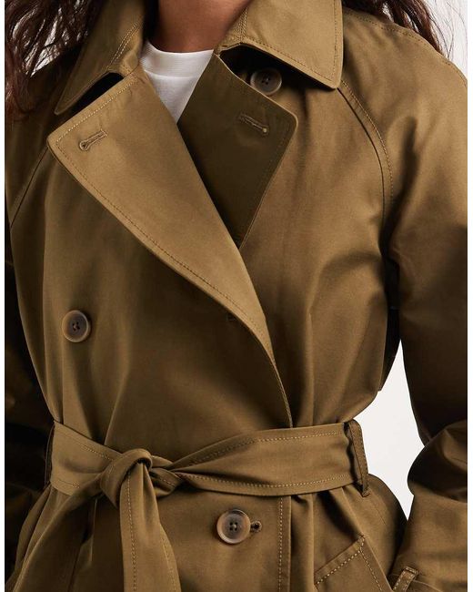 ASOS Green Longline Water Repellent Trench Coat