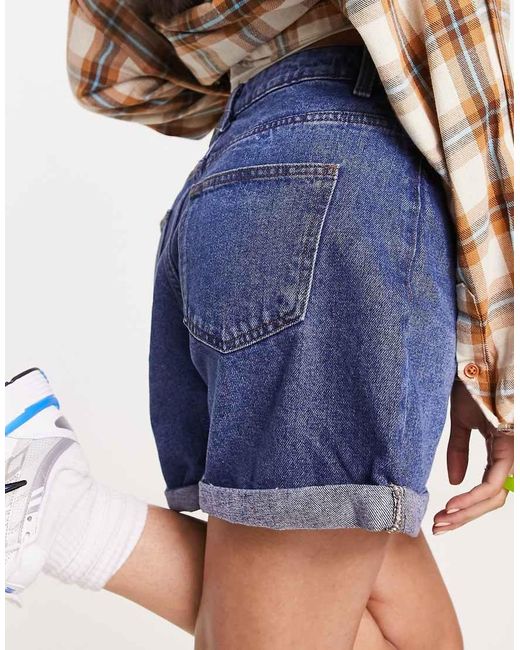 Noisy May Blue Denim Mom Shorts
