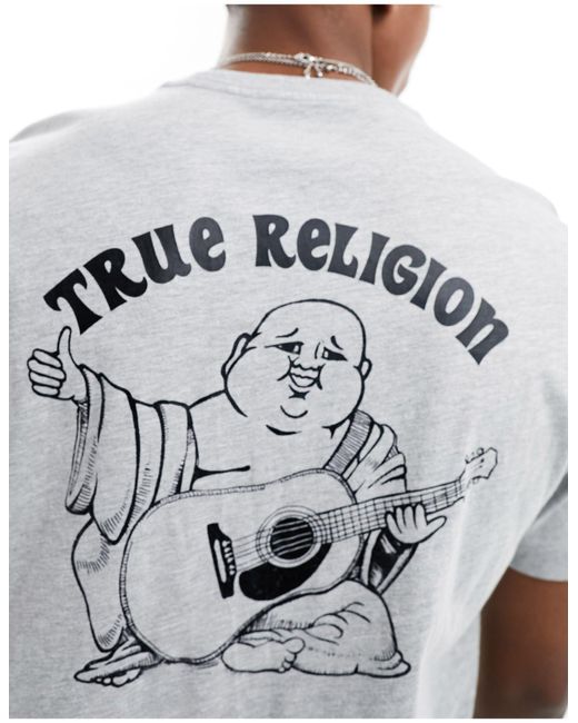 T-shirt grigia di True Religion in White da Uomo