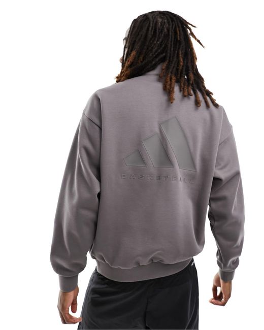 Camiseta oscuro con cremallera corta one Adidas Originals de hombre de color Gray