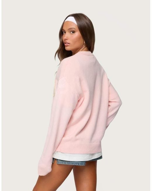 Edikted Pink 1980 Oversized Sweater