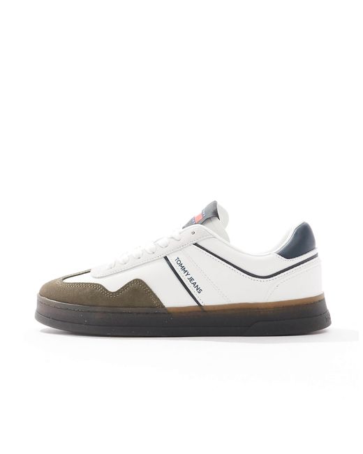 Tommy Hilfiger White Greenwich Retro Trainers With Gum Sole for men