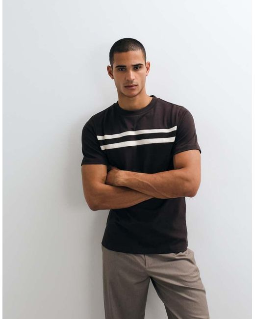 ASOS White Heavyweight Regular Fit T-shirt With Contrast Tipping for men