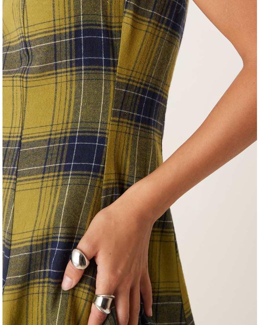 ASOS Green Sleeveless Mini Dress With Box Pleats