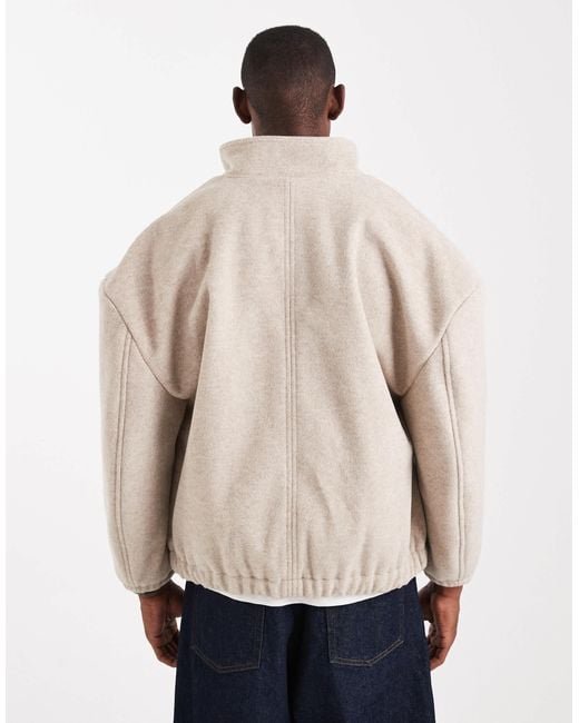 ASOS Natural Wool Look Track Jacket for men
