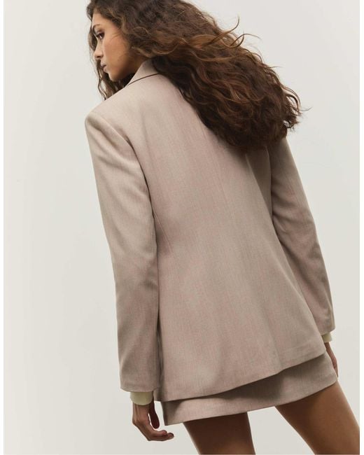 Blazer à double boutonnage - taupe Stradivarius en coloris Natural