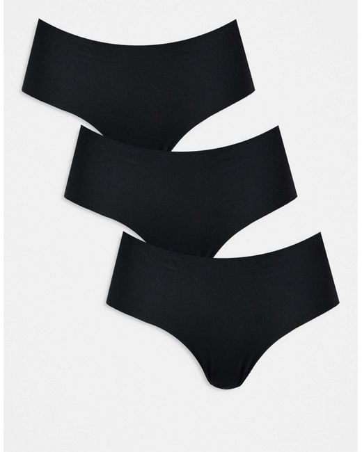 ASOS Black 3 Pack No Vpl Hipster Shorts