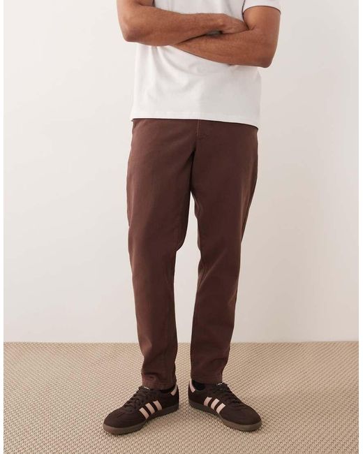 ASOS Toelopende Broek in het Natural voor heren
