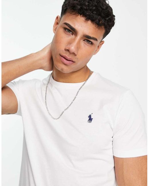 Polo Ralph Lauren White Icon Logo Custom Slim Fit T-shirt for men