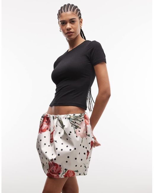 ASOS White Satin Structured Mini Skirt